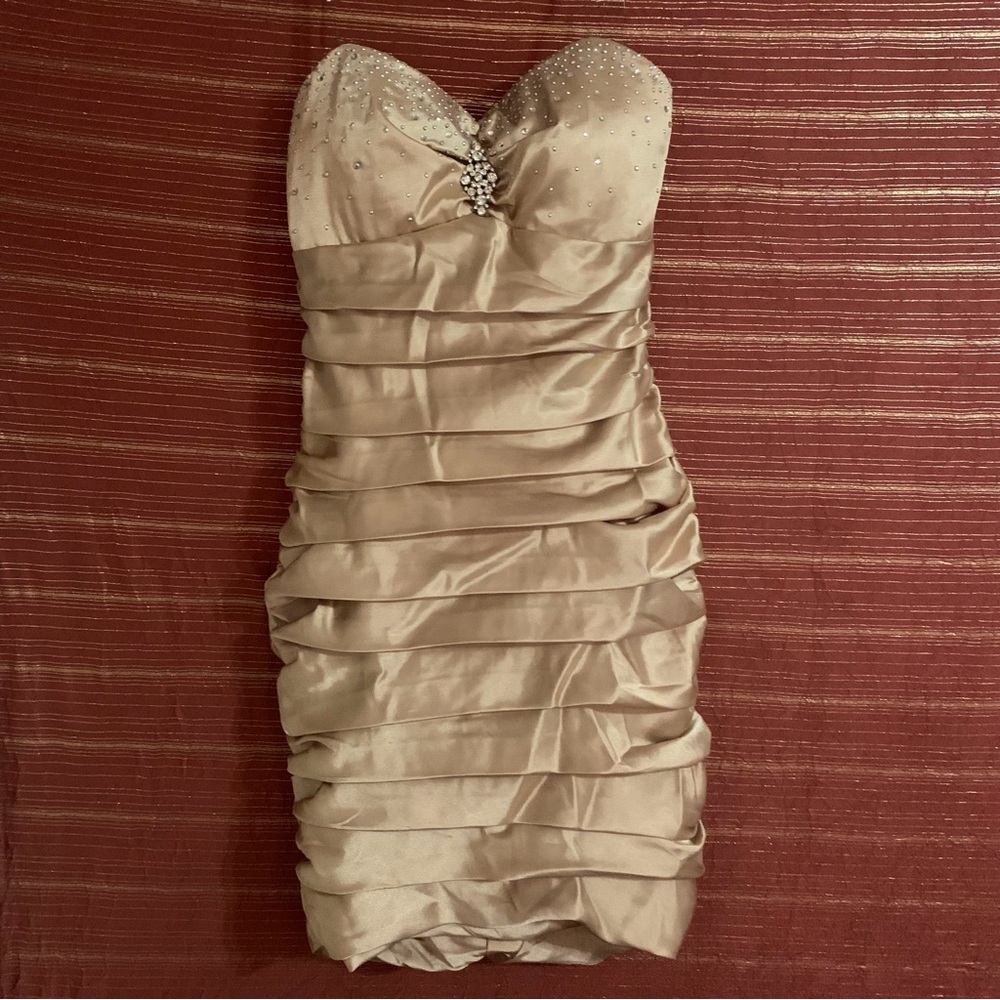 Gold Bodycon Formal Mini Dress